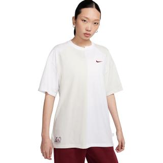 耐克(NIKE)春夏女短袖T恤 纯棉 运动休闲 宽松 FQ0366-030 白M FQ0366-030幻影灰白