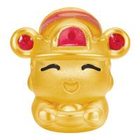 皇工世家黄金元宝财神爷3D硬金足金转运珠手链隔珠小克重配件 财神爷转运珠 0.38g