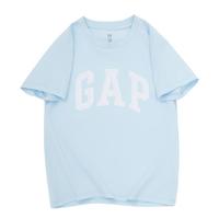 Gap女童2024春秋季纯棉翻转亮片渐变色logo短袖T恤儿童装890374