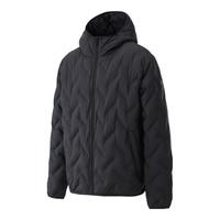 /可隆 KOLON SPORT轻量羽绒服 男子便携防风保暖露营连帽鹅绒夹克 LHDJ4WTK31-CC 炭黑 M 170/92A