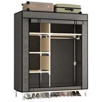 乐爱家 简易衣柜加粗钢管布衣柜家用宿舍双人卧室衣柜出租房收纳单人衣橱