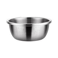 国风（GuofenG）食品级304不锈钢盆洗菜盆沥水盆加厚漏盆米筛淘米篮子厨房滤水盆 28cm实盆+沥水盆