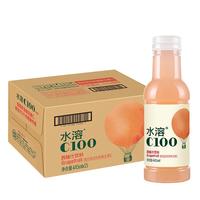 农夫山泉 NONGFU SPRING 水溶C100复合果汁饮料445ml*5瓶15瓶装 多口味混合含维C果汁饮料 445mL 12瓶 西柚味