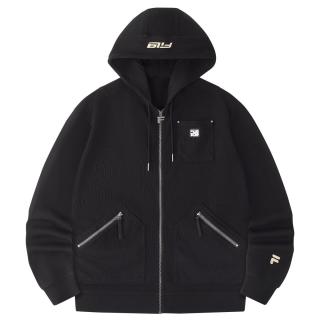 限尺码：FILA 男装FUSION系列男式外套男士百搭舒适休闲宽松针织连帽外套