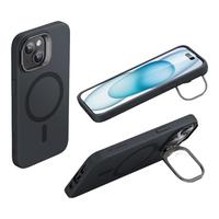 亿色【真液态亲肤手感】适用苹果15promax手机壳iphone15pro液态硅胶壳15磁吸壳全包防摔防磨男女ins风 黑色【隐形支点壳】亲肤软糯丨无线磁吸 iphone 15 黑色【隐形镜头支架】亲肤手感丨磁吸