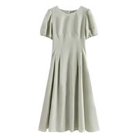 范思蓝恩气质圆领镂空抽绳设计感连衣裙2024夏季裙子12535 海棠粉 S