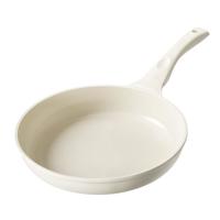 红厨钛陶瓷平底锅不粘锅小煎锅家用煎饼蛋煎牛排电磁炉锅白色28cm