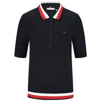 Tommy Hilfiger女装简约通勤拼色条纹翻领透气短袖POLO衫30583