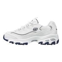 斯凯奇（Skechers）女鞋复古熊猫鞋厚底增高百搭运动休闲鞋软底老爹鞋白鞋99999863 白色/海军蓝色 38.5