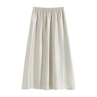 自巧小个子银灰色高腰显瘦a字半身裙女2024秋季简约中长裙子 银灰色 M （4码）