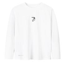 NIKE 3BRAND 耐克男童DRI-FIT速干长袖T恤2025春季儿童休闲上衣打底衫 纯白色 140 /68 【身高128-140cm】