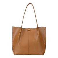 星期六女包大容量托特包单肩包上班通勤包包可放电脑38-棕