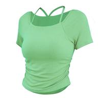 爱暇步专业高端瑜伽服套装女春季性感显瘦普拉提运动套装训练服 清雅绿+X24036NSLK翠竹绿 一体杯 XL