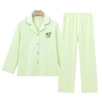 【纯棉抑菌睡衣】春长袖睡衣翻领睡衣纯棉女士家居服套装