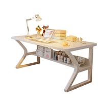 立太书桌学习桌电脑桌台式书桌书架一体家用写字办公桌工作台桌子 【单桌+升级带层架】100*60CM