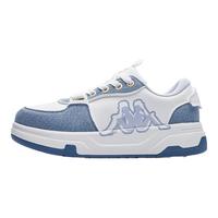 KAPPA卡帕背靠背板鞋男鞋2025春季厚底增高休闲鞋百搭复古运动鞋子 经典白/冰山蓝 35
