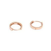 佐艺18k金耳环纯金AU750耳扣彩金耳圈玫瑰金耳钉女耳饰 18K玫瑰金色 一对大号外径13mm约1-1.1克
