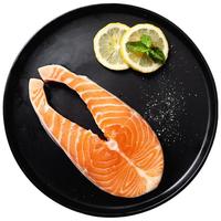 海大厨原切智利三文鱼排 净重1kg 大西洋鲑轮切片生鲜鱼类 大西洋鲑轮切片 1kg