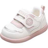 牧童宝宝学步鞋2025春季软底防滑婴儿面包鞋机能网面男女童鞋 杏花粉 18 鞋内长13.5cm