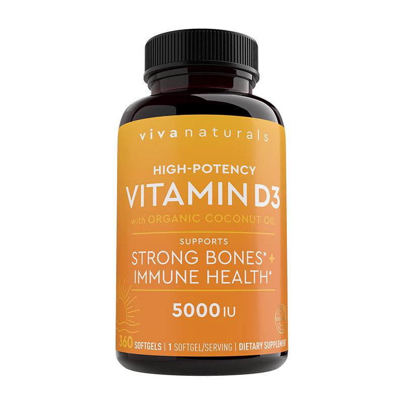  Viva Naturals 高含量 维生素D3软胶囊  360粒 瓶装 180g