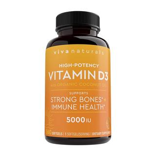  Viva Naturals 高含量 维生素D3软胶囊  360粒 瓶装 180g