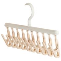 卡贝(cobbe)袜子晾衣架夹子晾衣夹晾袜子婴儿内衣收纳旋转无痕【粉白】 旋转袜夹【无痕防滑】粉白