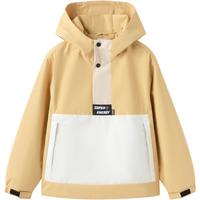 防风半开襟设计儿童外套男童春秋装中大童连帽童装个性套头上衣