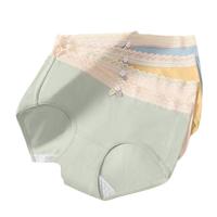 洁丽雅（grace）4条装棉质内裤女精梳棉亲肤柔软舒适中腰高弹大码女士短裤内裤女 【4条装】鹅黄/竹青/浅肤/普蓝 XL【110斤-125斤】