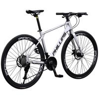 PHILLIPS菲利普自行车公路车700C铝合金弯把成人男女通用变速城市单车 高碳钢-银色-直把 700C 30速版