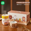 LINEFRIENDS陶瓷碗碟套装家用宿舍学生吃饭面碗 美食款4.5英寸碗四件套官方正版