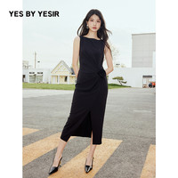 YES BY YESIR 王子文&关晓彤同款YES BY YESIR叶谦25夏新款立体花朵开衩连衣裙