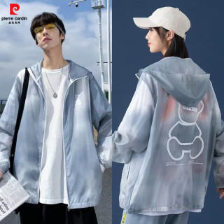 皮尔·卡丹 防晒衣男女款春季渐变色外套灰色 M