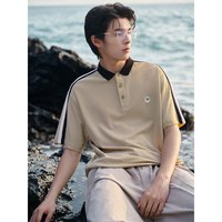 太平鸟男装polo衫冰氧酷凉感休闲撞色翻领短袖t XXL 黑色 第一批(合体)