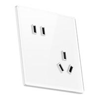 国际电工超薄开关插座面板肤感灰色86型暗装墙面家用二三插五孔USB墙壁插 错位五孔