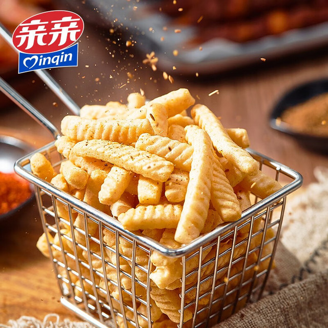 有券的上：亲亲 零食大礼包 80g*5袋 虾条原味*3+烧烤味*2