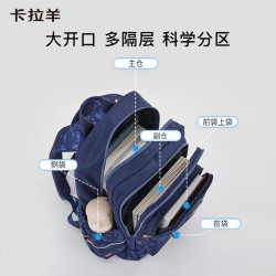 卡拉羊 1-4年级小减负书包幼升小男女大容量儿童双肩包背包TX5216 20L