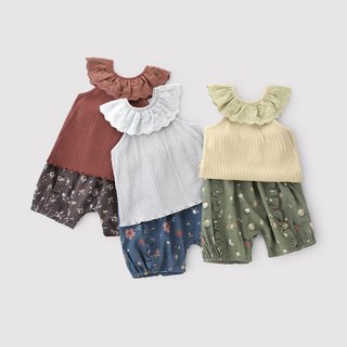 巴厘小猪女宝宝背心套装2025夏季薄款女孩衣服儿童吊带两件套女童夏装 百花源 73