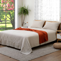 一雨一禾 法国雨露麻床单 1.8米床 本色