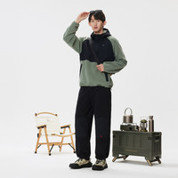KOLON SPORT/可隆连帽卫衣 男女同款秋冬露营抓绒保暖防风防泼水长袖上衣 LUMT4WT546-DG 深绿色 M 170/92A