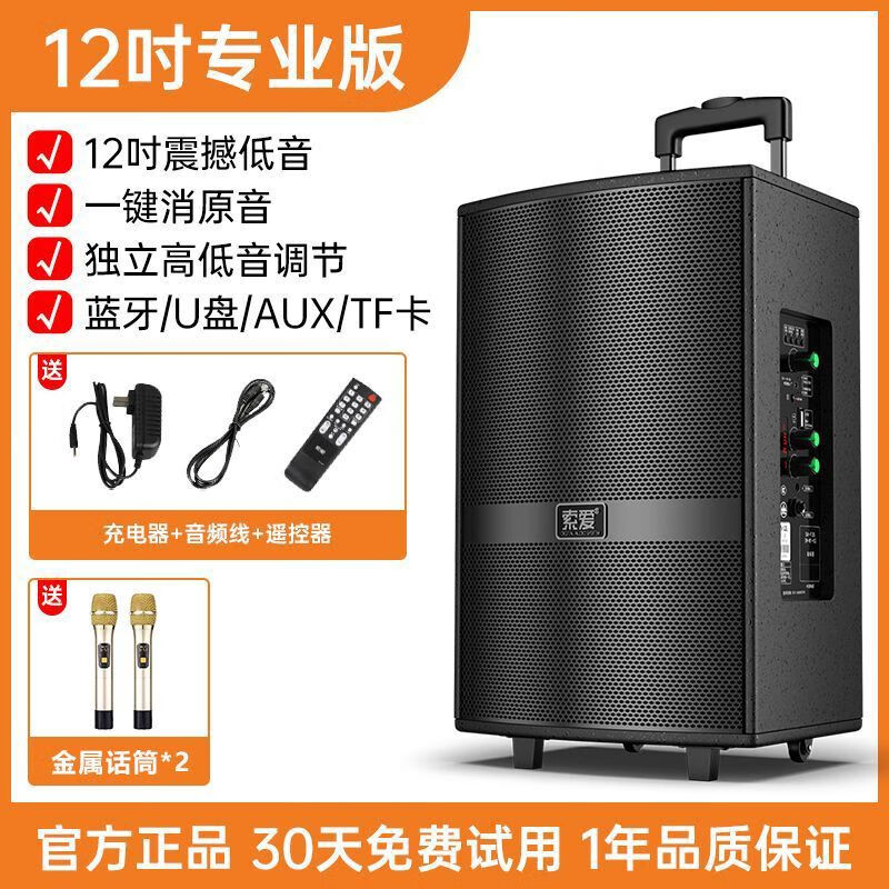 17寸3分频组合音箱+2只金属话筒