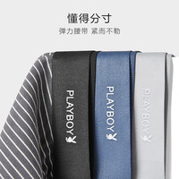 花花公子男士内裤男纯棉抗菌舒适透气短裤男生青年四角裤平角裤头 44986 深灰+浅灰+藏青 XL(110-130)