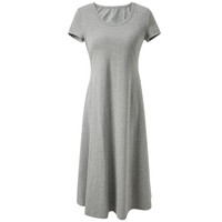 三彩2025夏季休闲圆领短袖连衣裙A字长裙T恤裙甜酷M 花灰色 XL 170/92A