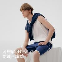棉棉311H柔软不变形打底衫运动男士背心可外穿夏款睡衣上装