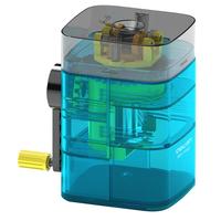 deli 得力 71162 竖式进笔削笔刀 透明蓝