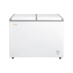 美的 220L双温双箱家商两用冰柜展示柜雪糕柜大容量冷柜保鲜玻璃门冷藏冷冻两用卧式冰箱BCD-220VM(E)