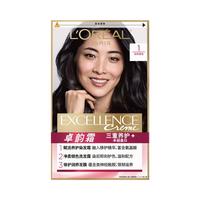 巴黎欧莱雅 L'OREAL PARIS欧莱雅LOREAL发卓韵霜染发剂染发膏#1 自然黑色 不伤发遮白盖白
