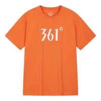 361°男女短袖T恤25夏季舒适透气运动体恤衫潮流百搭休闲翻领 玻西橙 【男款】 L