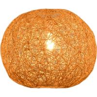 南啵丸藤艺藤吊灯手工织鸟巢灯创意竹茶楼民宿火锅店田园灯 南瓜款20CM