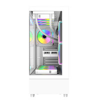 玩嘉 玄武PLUS 台式游戏电脑主机箱 海景房机箱玻璃侧透 ATX主板/长显卡/360水冷位/280水冷位 玄武PLUS白色+6个棱镜4pro+幻境360水冷