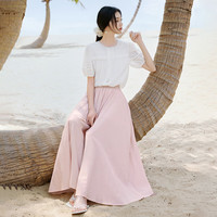 香影 X.YING【仙女裤】灰色裙裤女垂感2025夏装显瘦宽松大裤脚阔腿裤 浅灰裙裤 L 165/88A/110-125斤